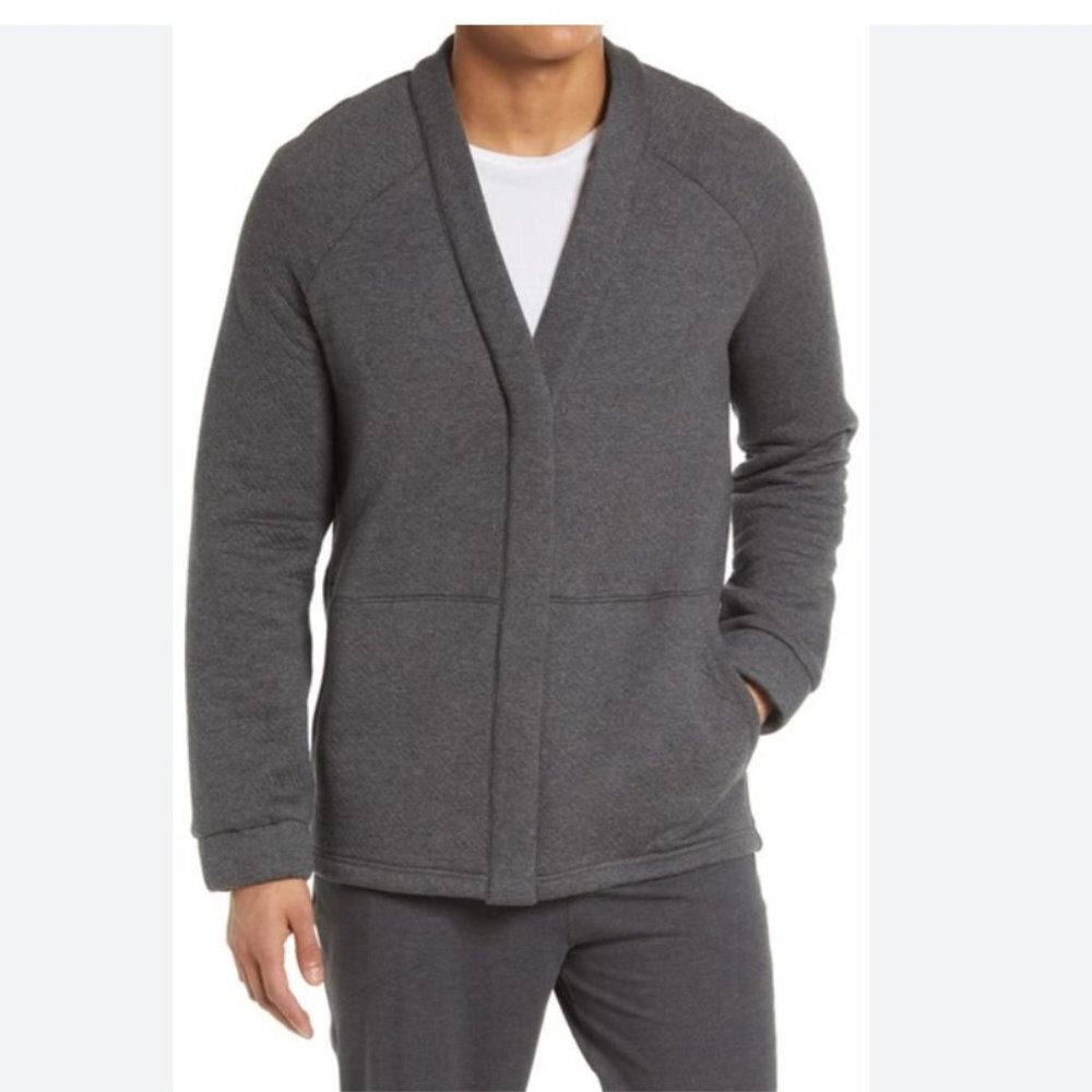 Lahgo Restore Double Faced Pima Cotton Cardigan in Mercury Gray Mens MD - *NWT!*